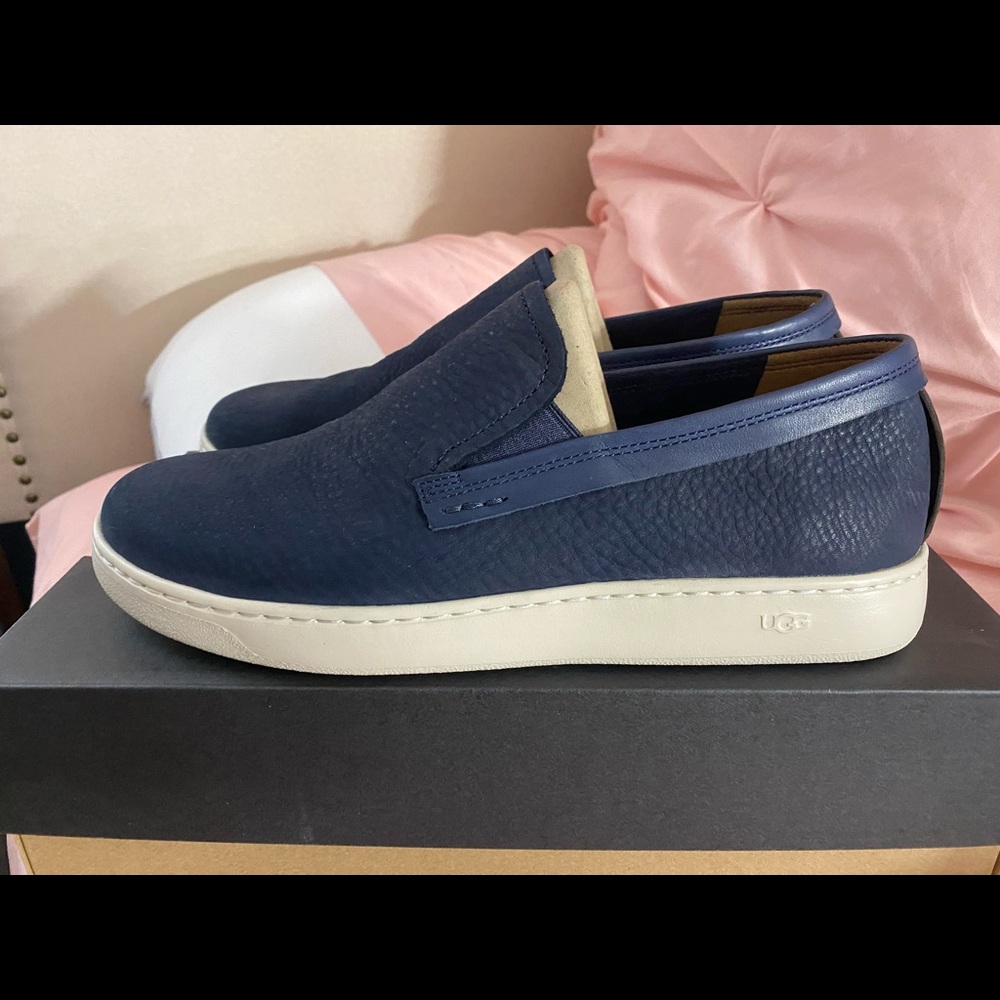 Mens Blue Ugg Suede Slip On Shoes